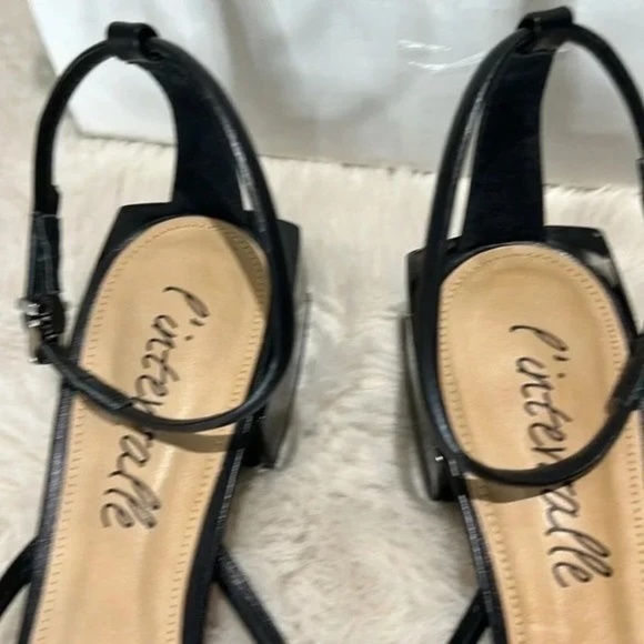 NWOT L’intervalle Black block heel square toe sandals - Picture 7 of 10